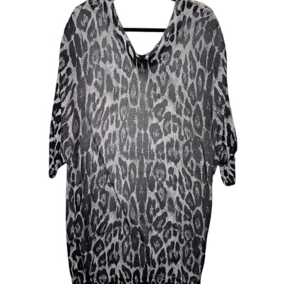 NWT INC Woman's 1X Leopard Sweater Tunic Top - Picture 4 of 6